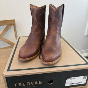 Tecovas The Dean Men 10D Brown Scotch Goat Leather Zipper Western Boots Cowboy